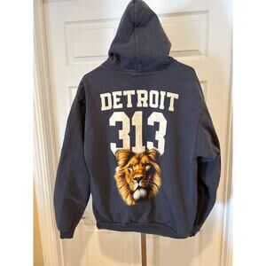 KiwiClo 100% Cotton Detroit 313 Lions Hoodie, Size Large